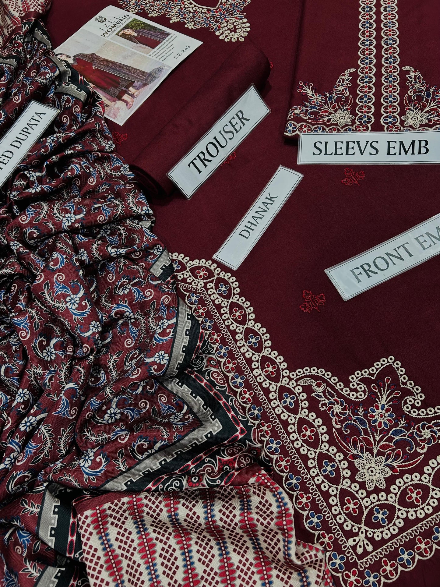 IZEL DHANAK EMBROIDERED 3 PCS