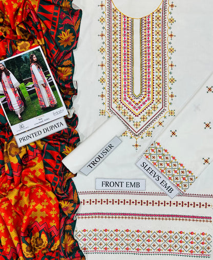 SAPPHIRE DHANAK EMBROIDERED 3 PCS