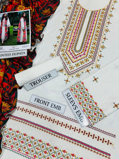 SAPPHIRE DHANAK EMBROIDERED 3 PCS