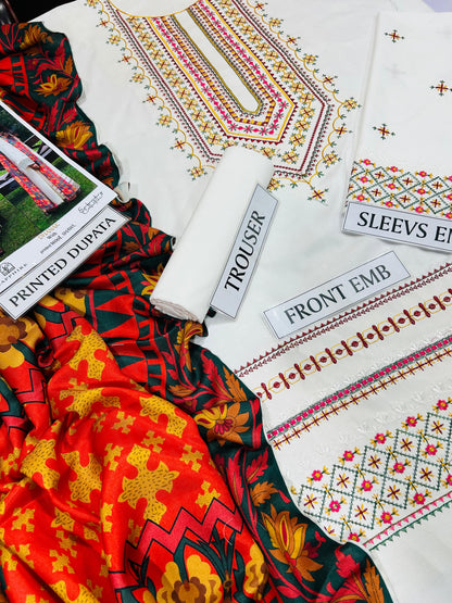 SAPPHIRE DHANAK EMBROIDERED 3 PCS