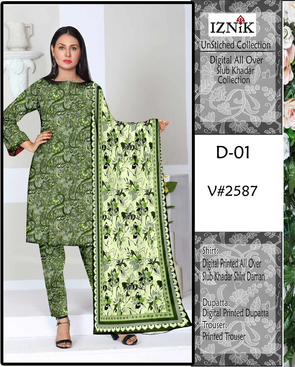 IZNIK KHADDAR PRINTED 3 PCS