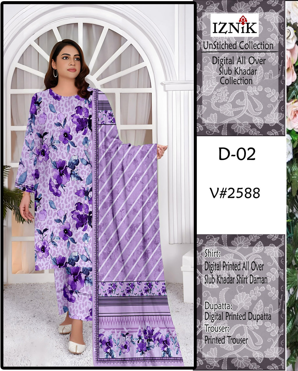 IZNIK KHADDAR PRINTED 3 PCS