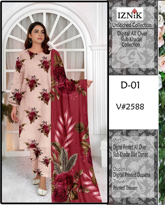 IZNIK KADDAR PRINTED 3 PCS