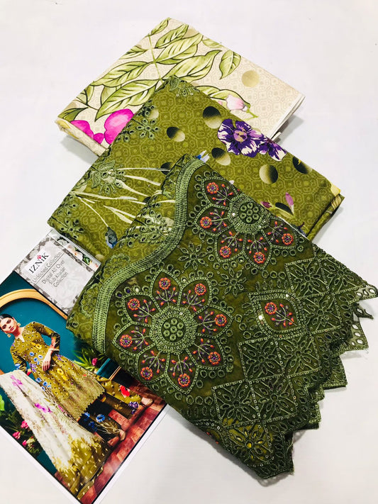 IZNIK KHADDAR EMBROIDERED 3 PCS