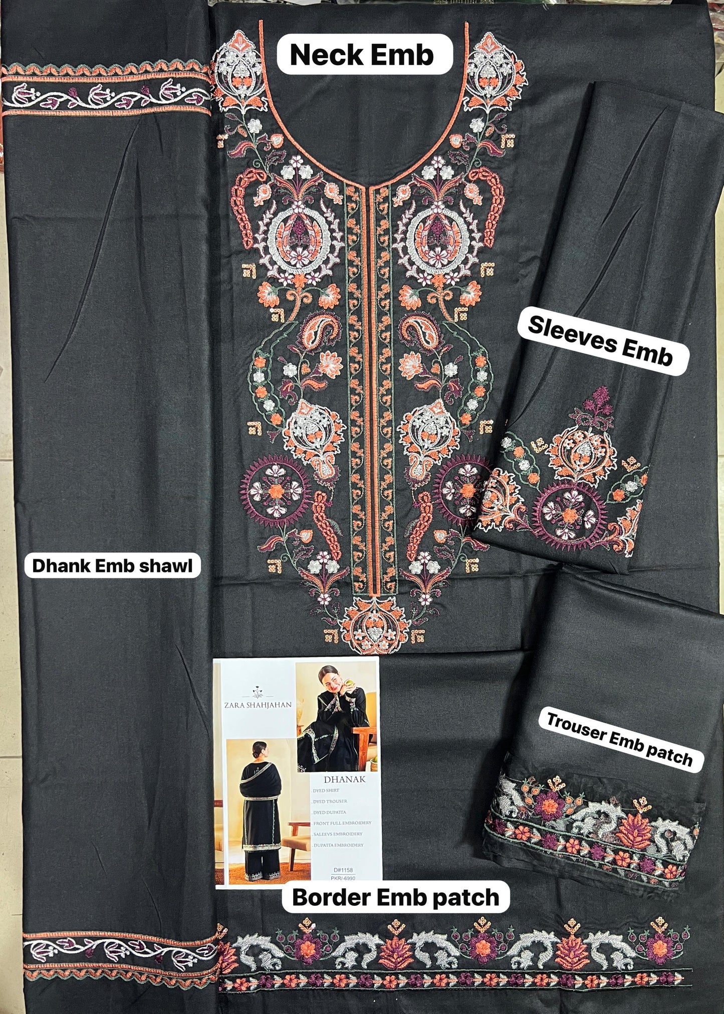 Zarashahjahan Dhanak Embroidered  pcs