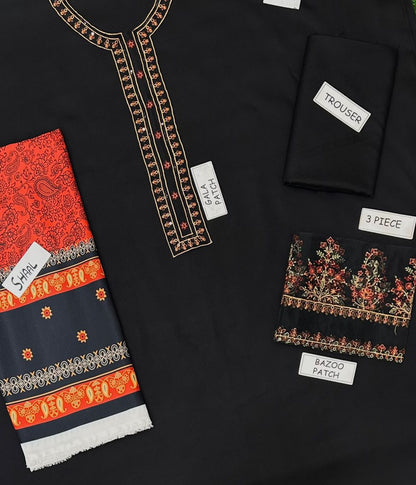 Baroque Dhanak Embroidered 3 PCS