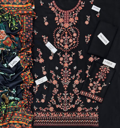 Husain Rehar Dhanak Embroidered 3 pcs