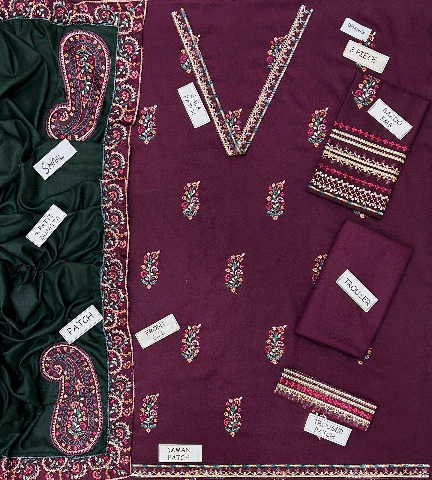 Revish Dhanak Embroidered 3 pcs