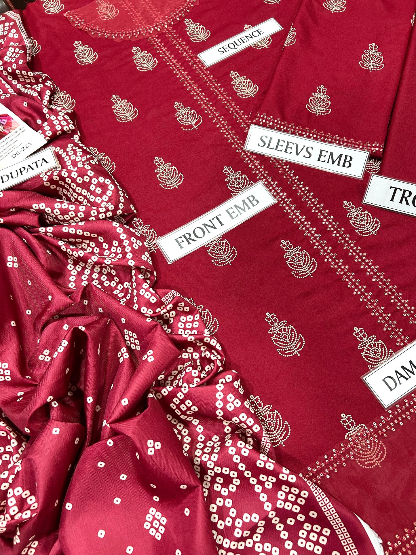 Cross Stich Dhanak Embroidered 3 PCS