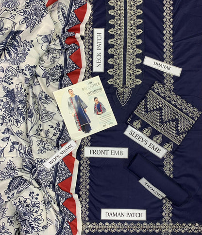 Beechtree Dhanak Embroidered 3 pcs