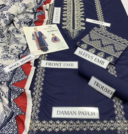 Beechtree Dhanak Embroidered 3 pcs