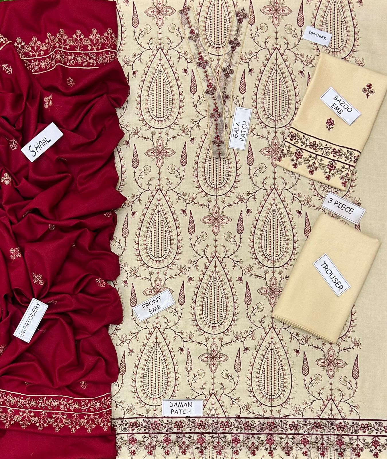 Zara Shahjahan Embroidered 3 pcs