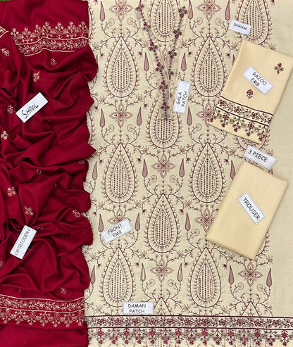 Zara Shahjahan Embroidered 3 pcs