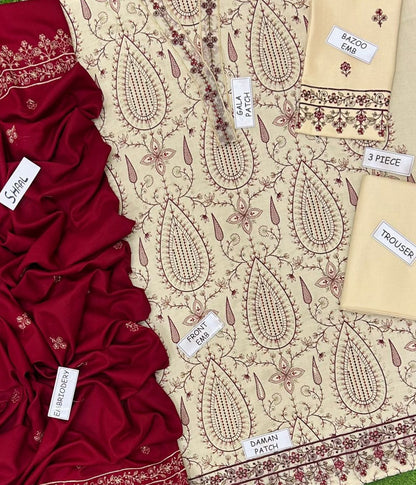 Zara Shahjahan Embroidered 3 pcs