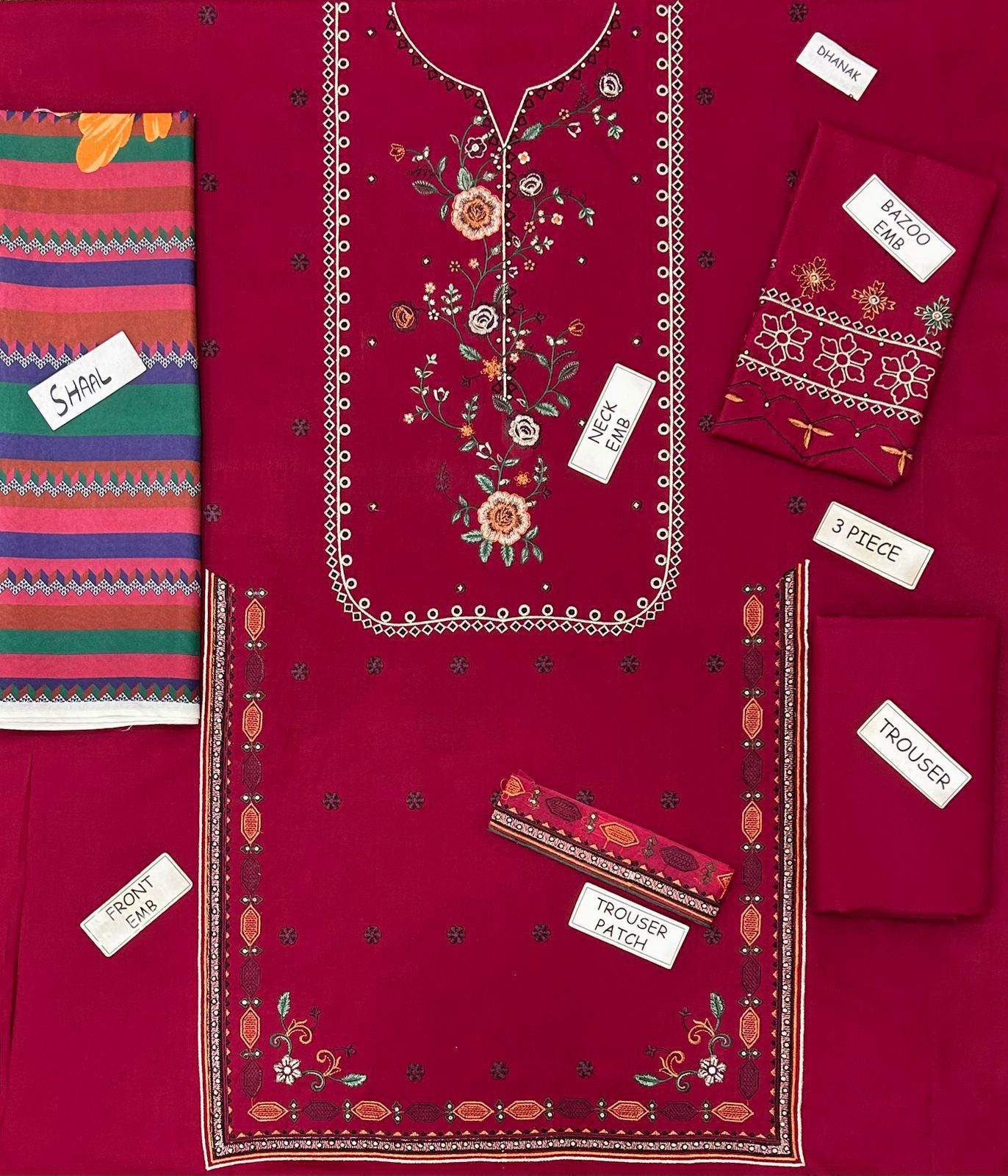 CHARIZMA EMBROIDERED 3 PCS