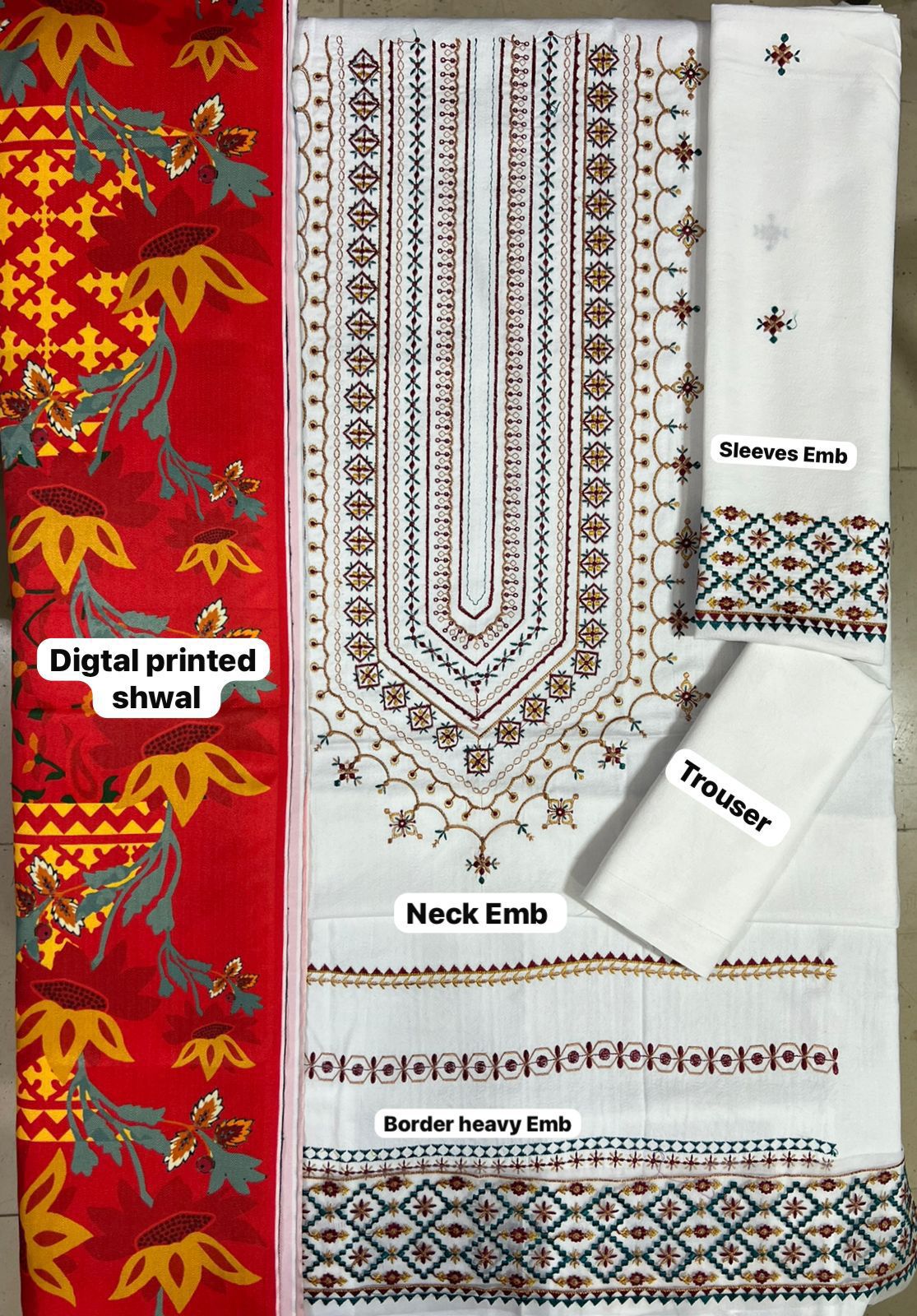 SAPPHIRE EMBROIDERED 3PCS