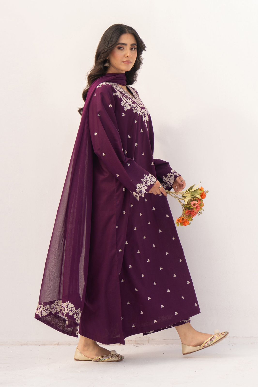 ROZANA dhanak embroidered 3 pcs