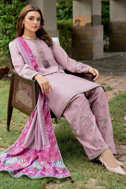 jazmin pink embroidered 3 pcs