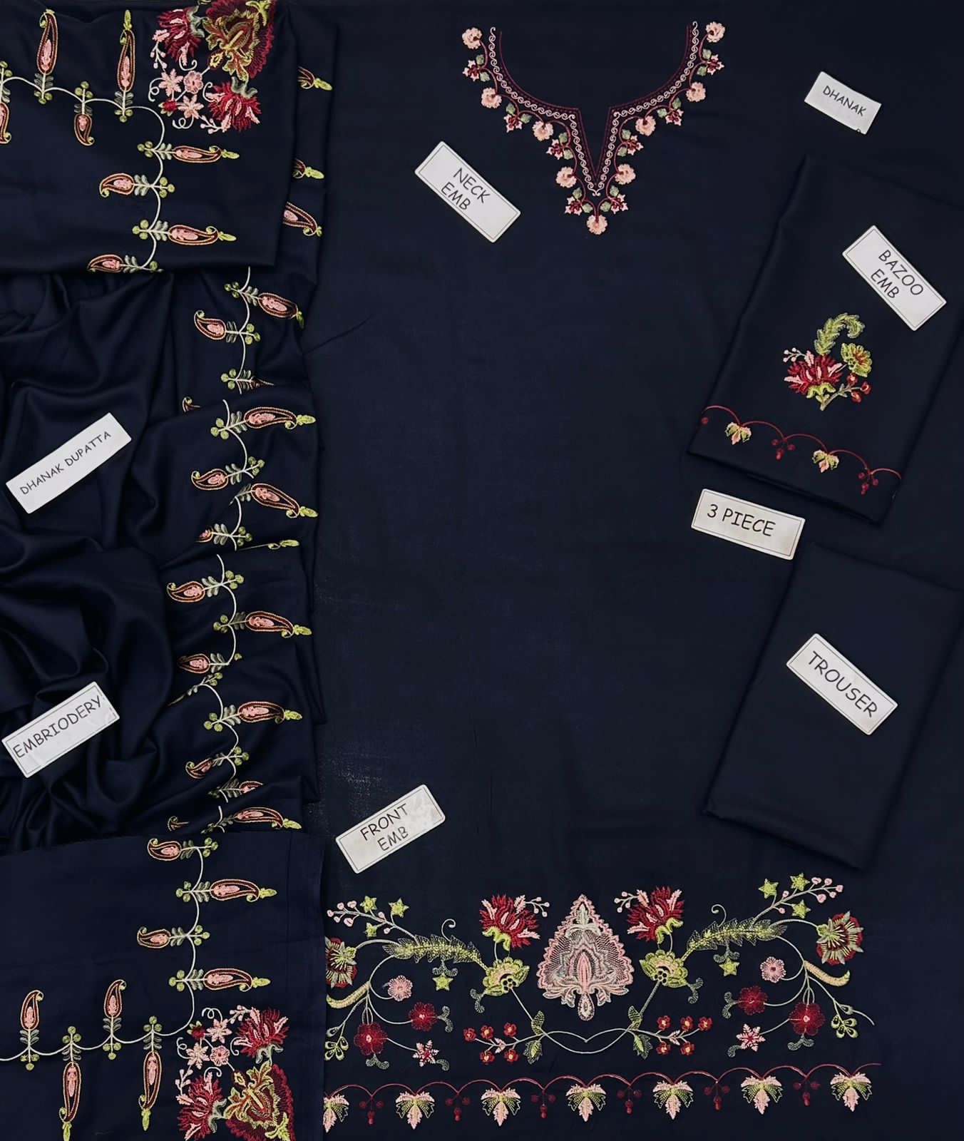 Zarashahjahan Embroidered 3 pcs W-1101