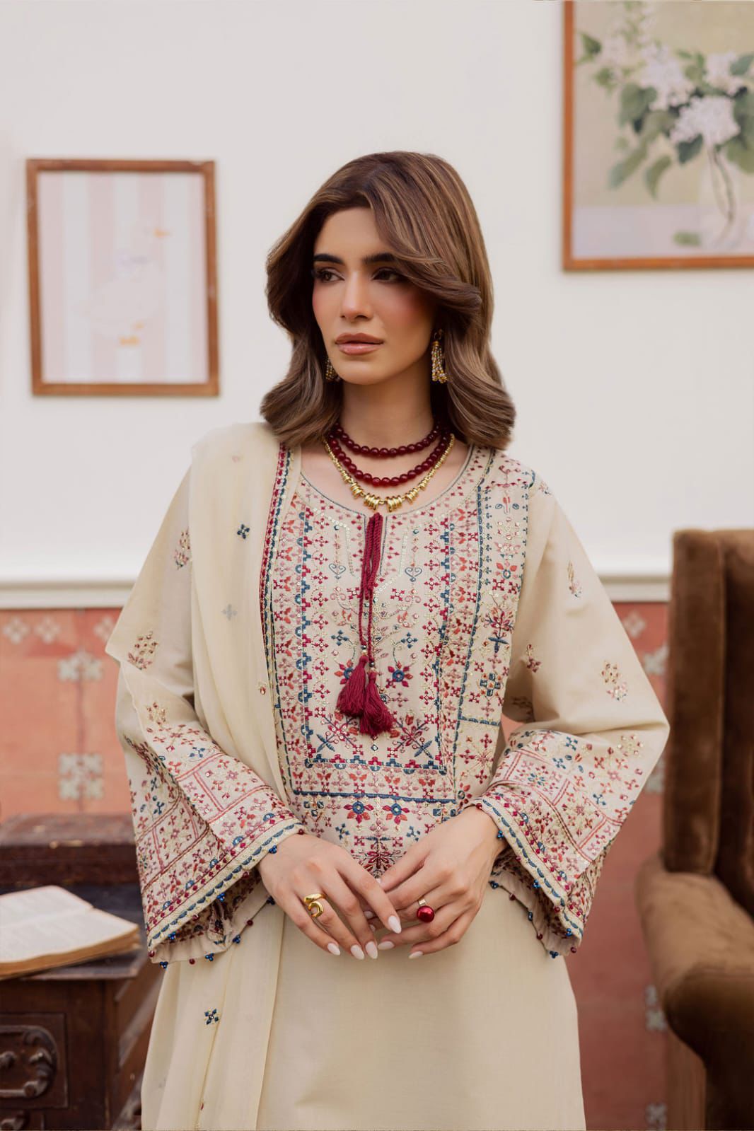 Batik Embroidered 3 PCS w-1102