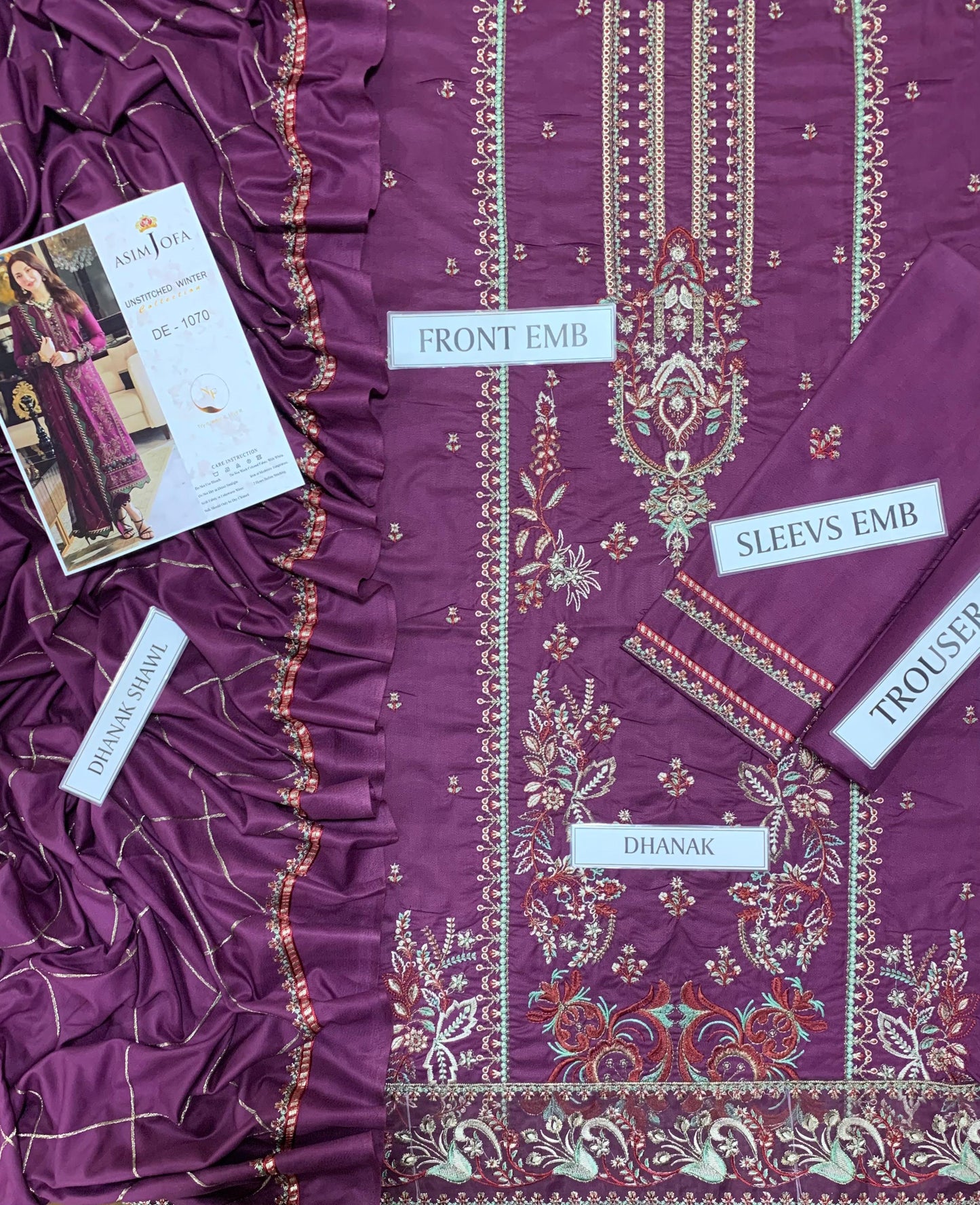 Asim Jofa Embroidered 3 pcs W-1104