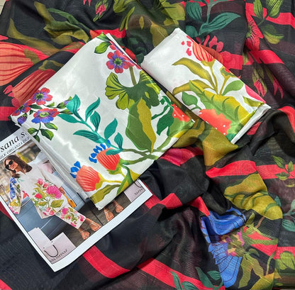 Sana Safinaz Silk Printed  3 PCS