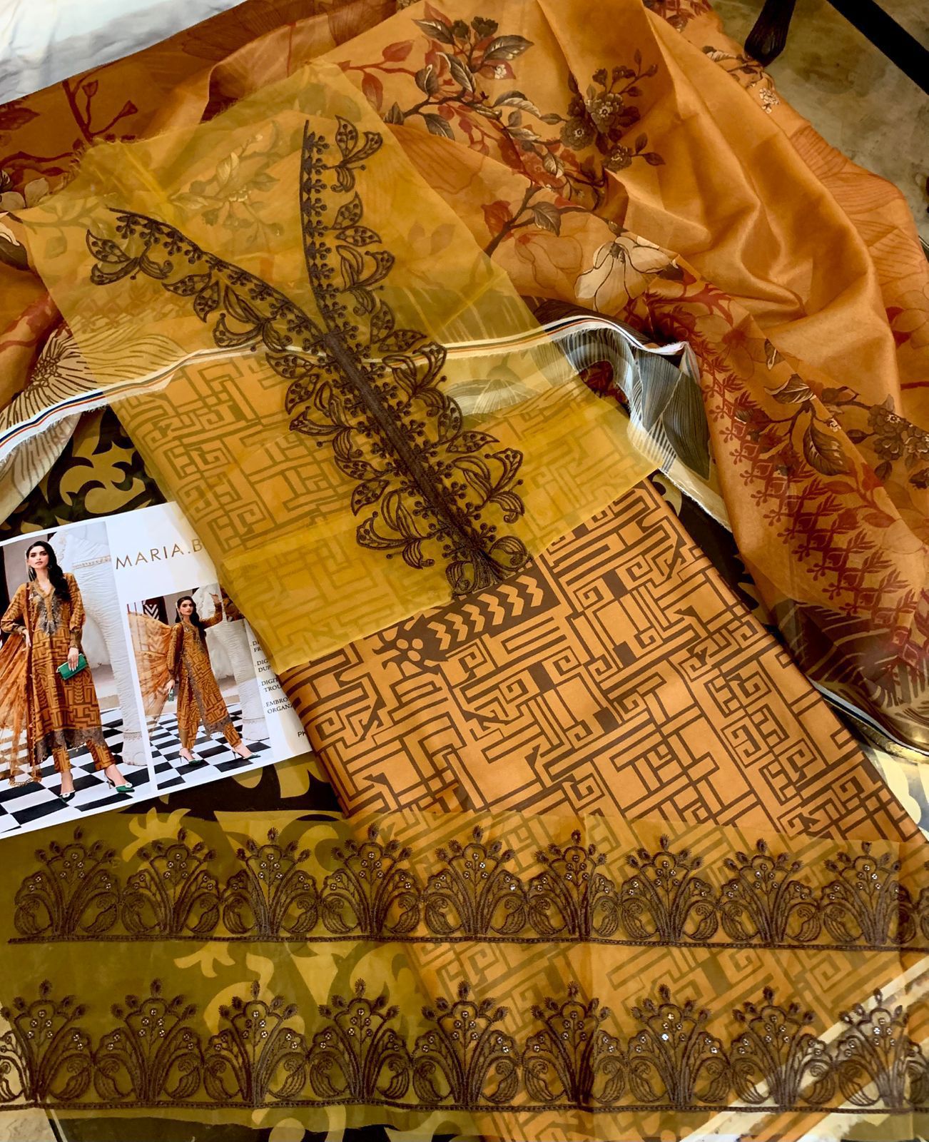 Maria B Silk printed 3 pcs