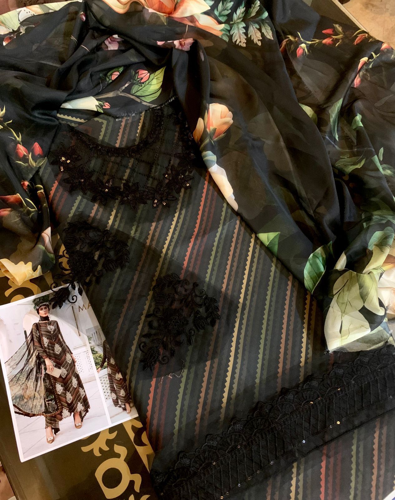 Maria B Silk Printed 3 PCS