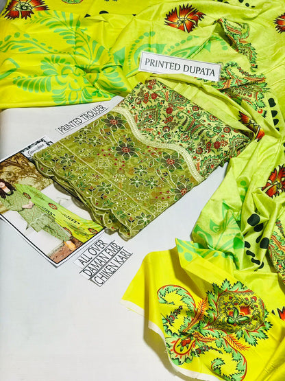 Cross Stich Linen Printed Embroidered 3 PCS