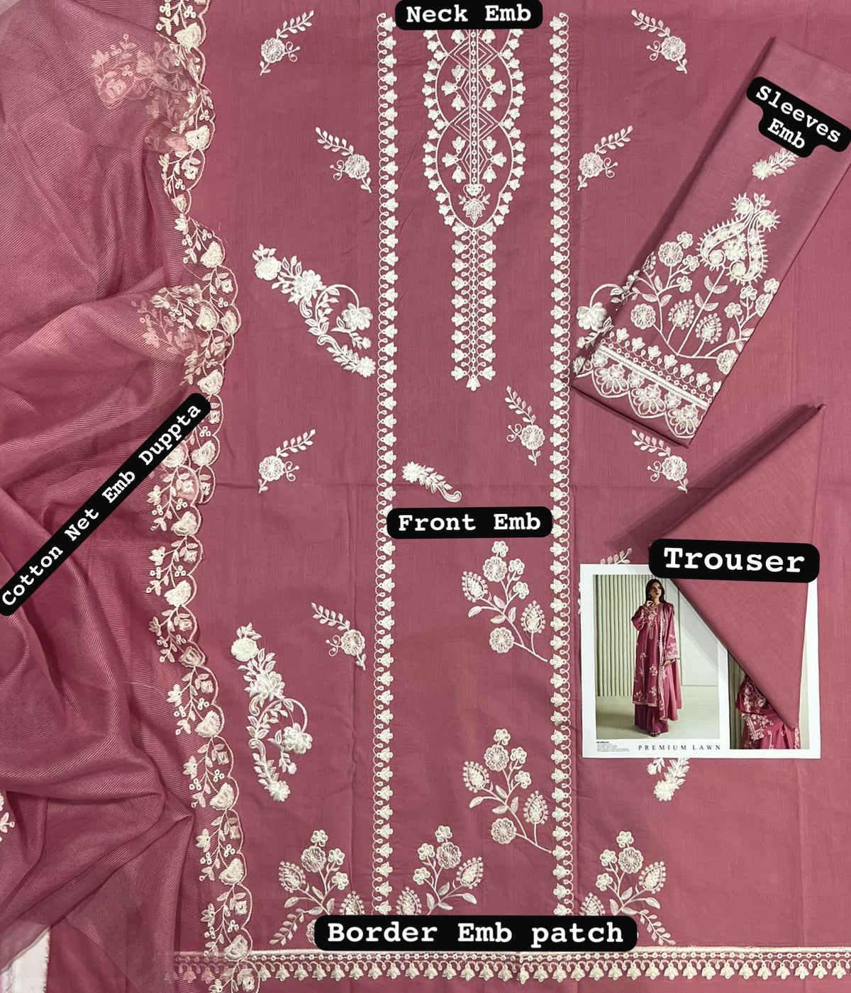 Mahrosh Api CROSS STITCH Lawn Embroidered 3 pcs – MAHROSH