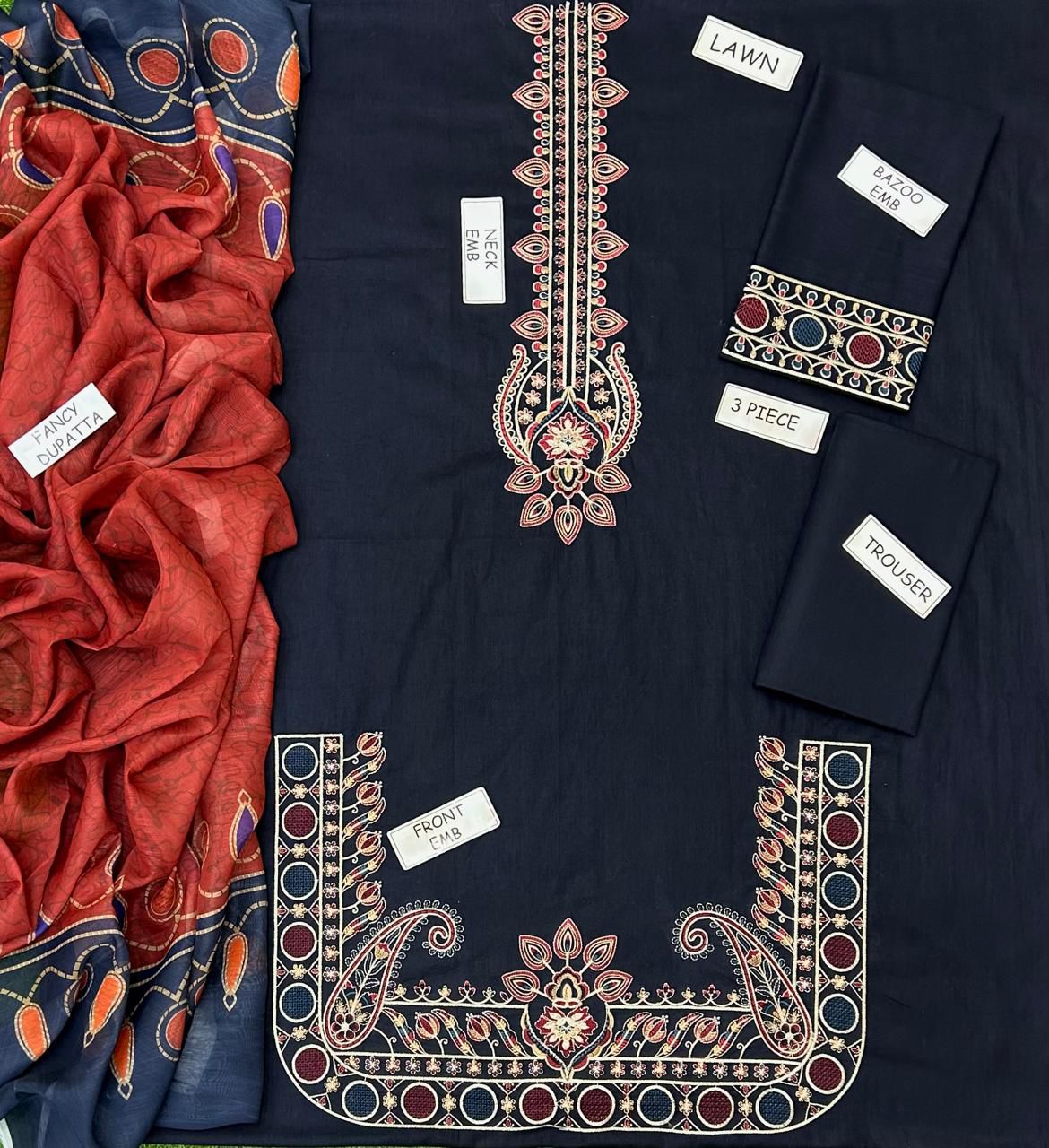 JAZMIN Lawn Embroidered 3 pcs