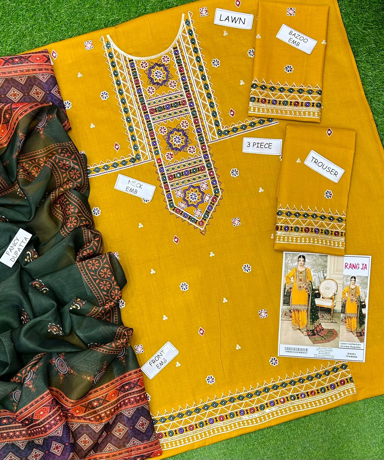 ANEELA's Lawn Embroidered 3 pcs