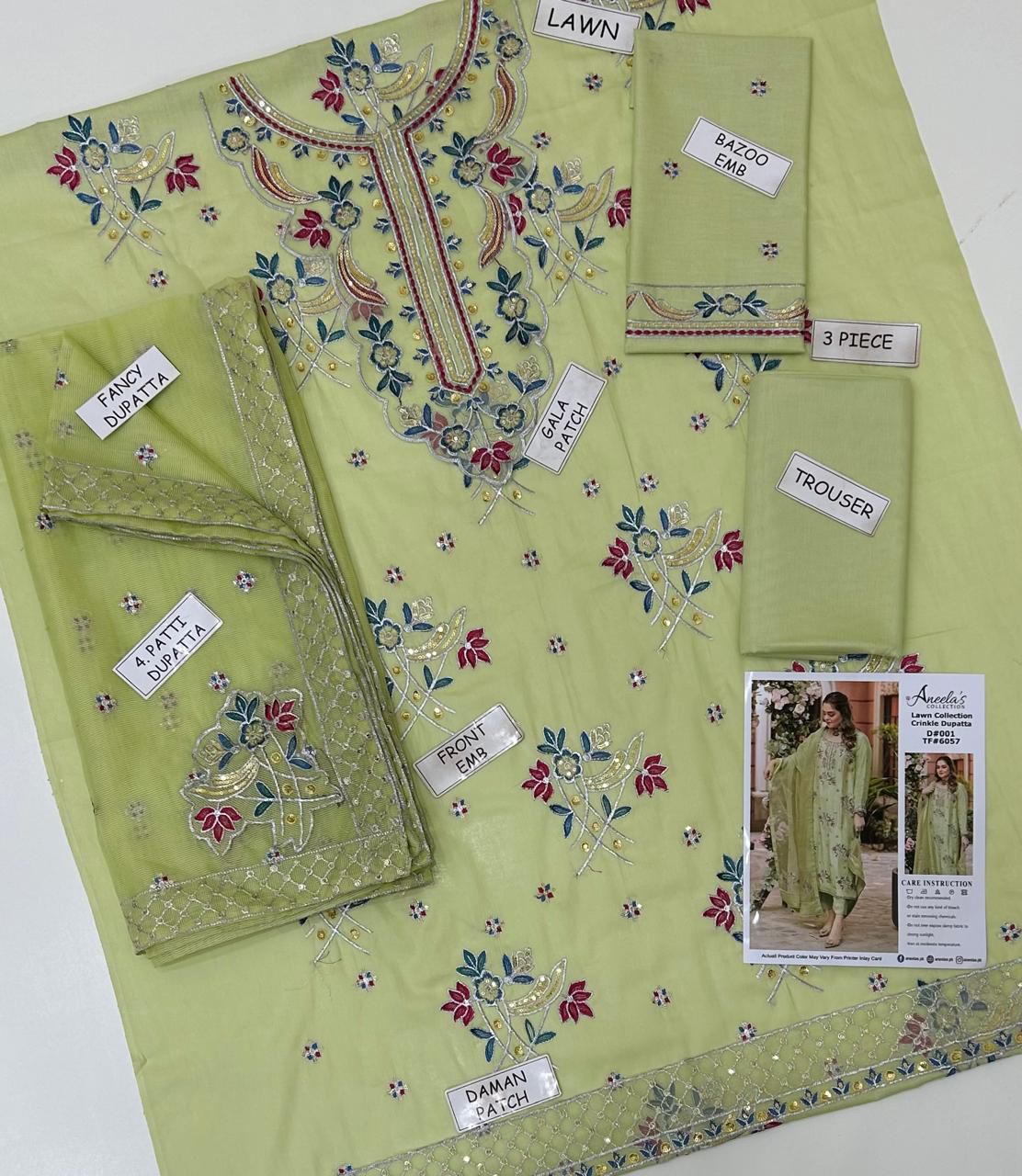 ANEELA's Lawn Embroidered 3 pcs