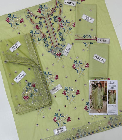 ANEELA's Lawn Embroidered 3 pcs