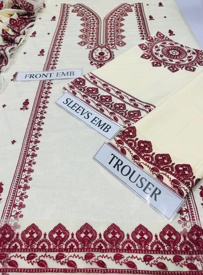 ANEELA's Lawn Embroidered 3 pcs