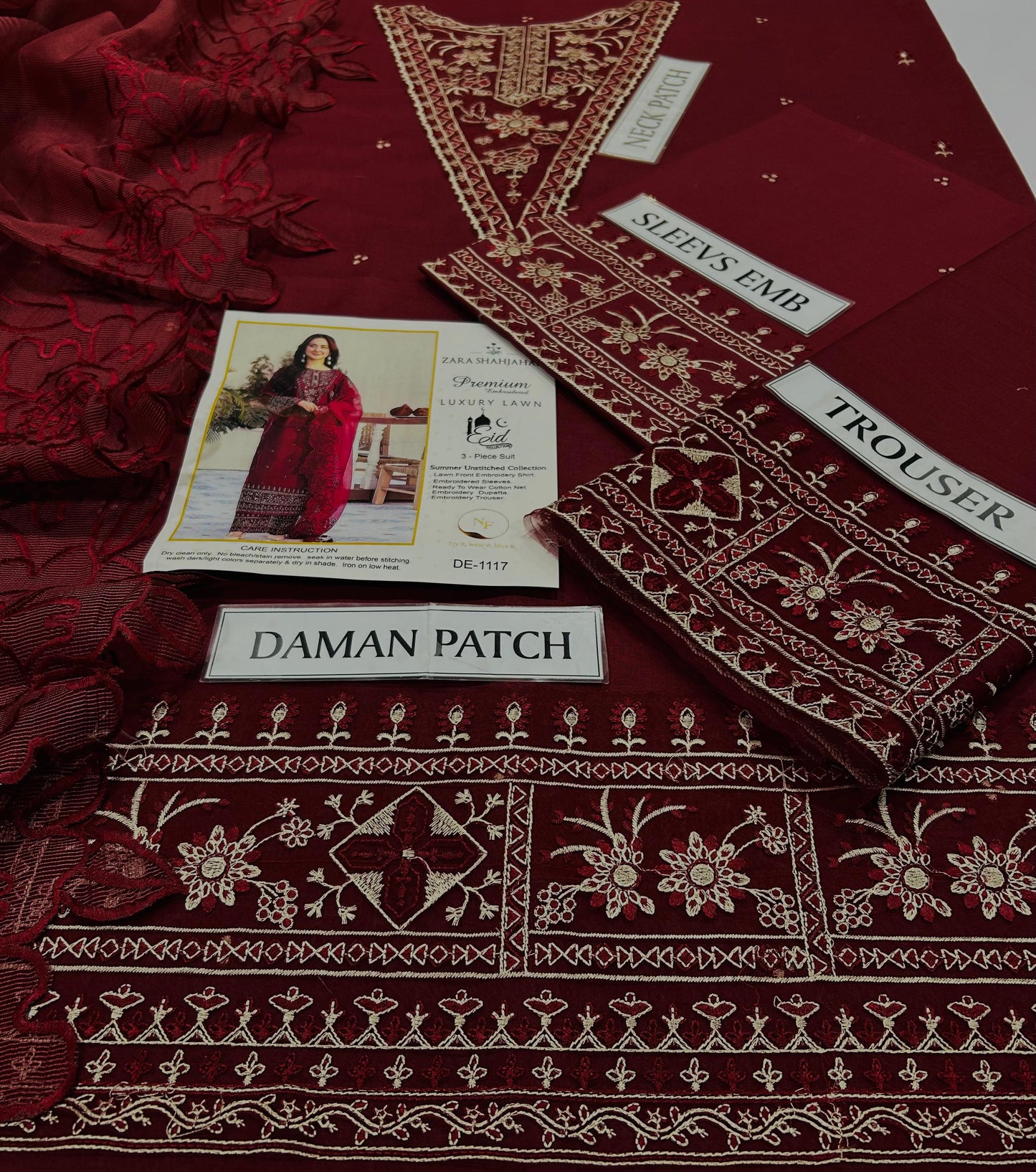 ZARA SHAHJAHAN Lawn Embroidered 3 pcs