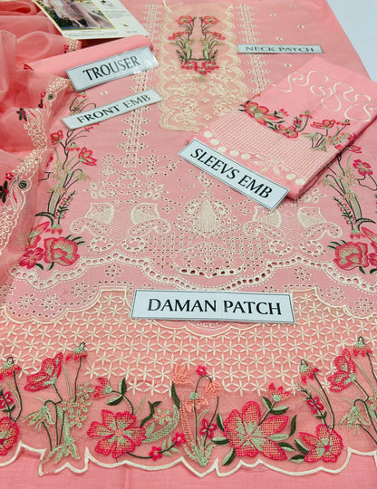 BIN ILYAS Lawn Embroidered 3 pcs