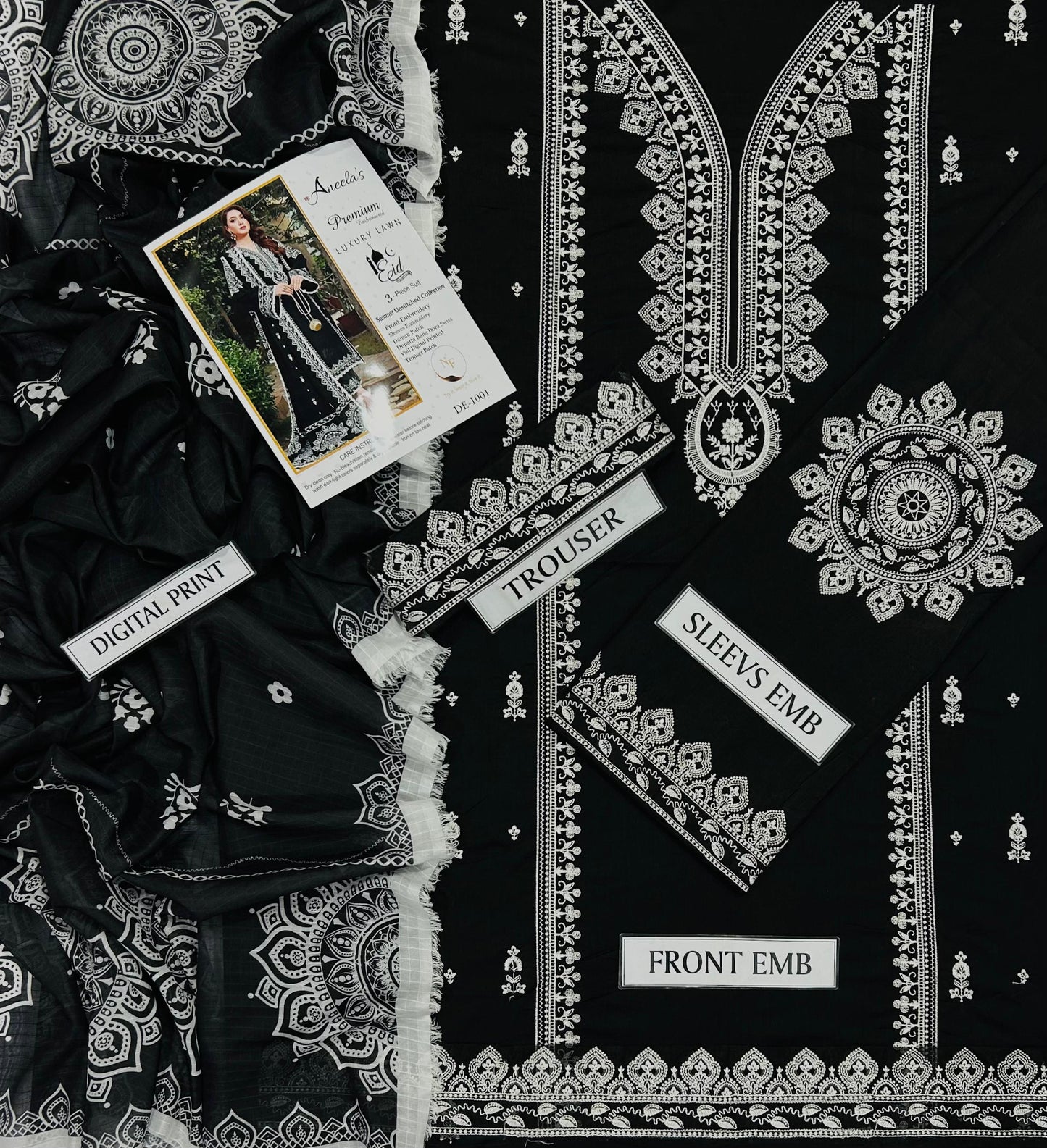 ANEELA's Lawn Embroidered 3 pcs