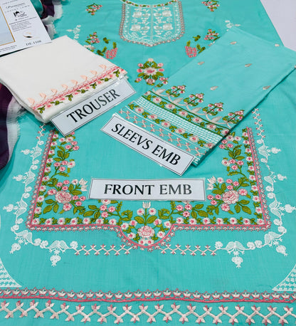 ZARA SHAHJAHAN Lawn Embroidered 3 PCS