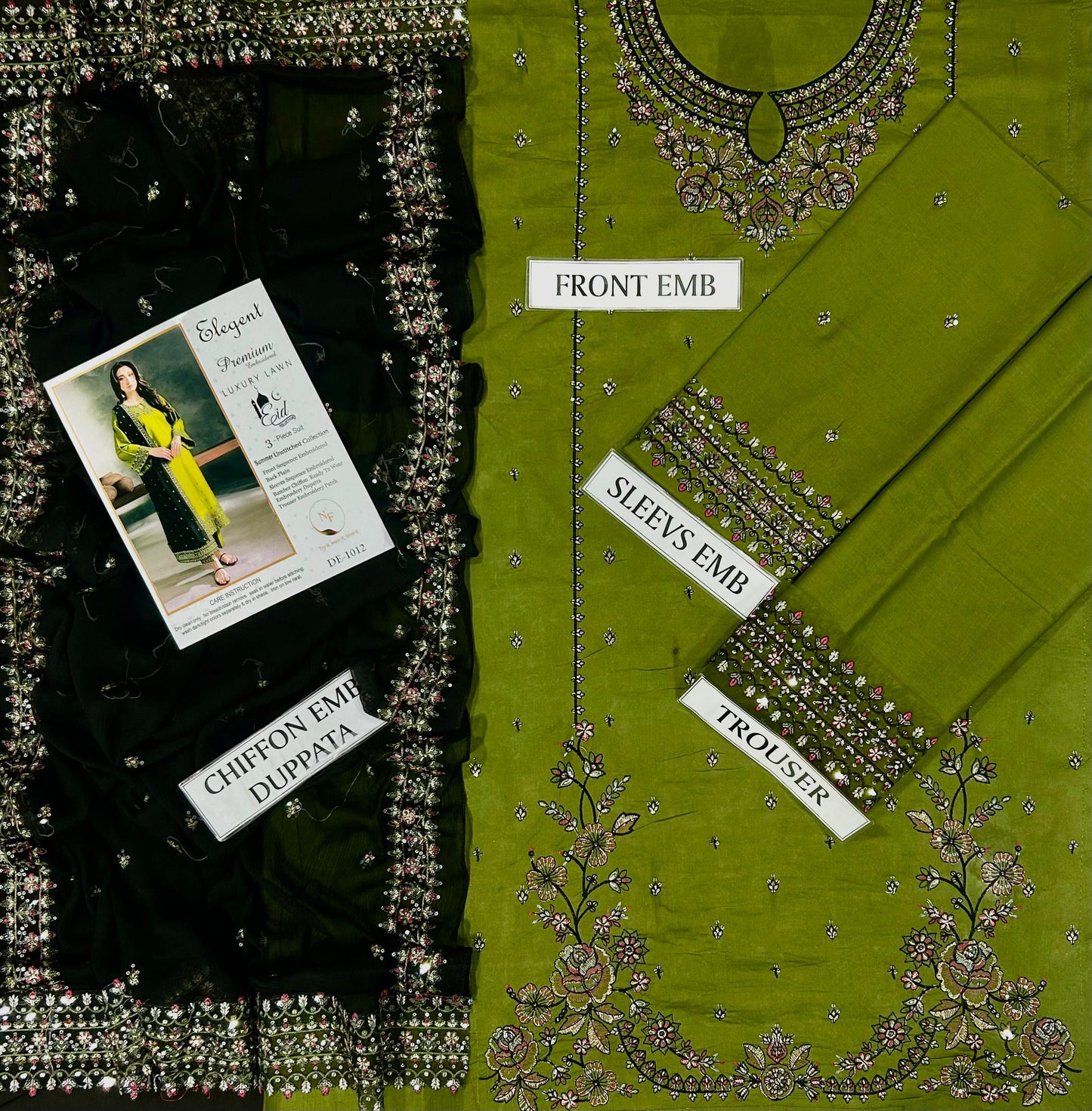 Elegent Lawn Embroidered 3 pcs