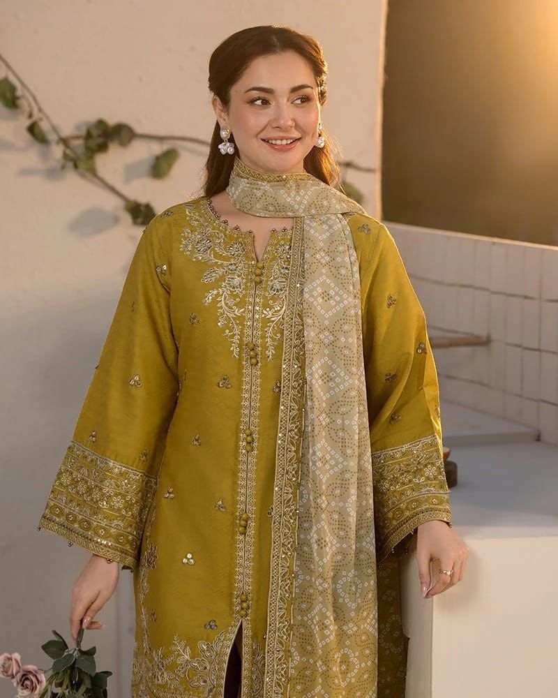Qalamkar Lawn Embroidered 3pcs