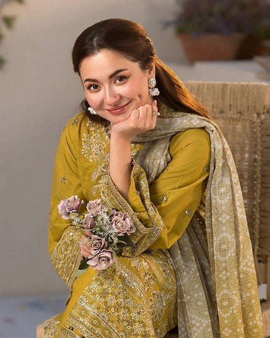 Qalamkar Lawn Embroidered 3pcs