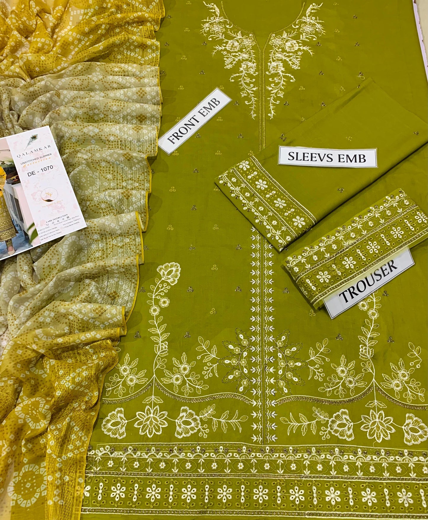Qalamkar Lawn Embroidered 3pcs