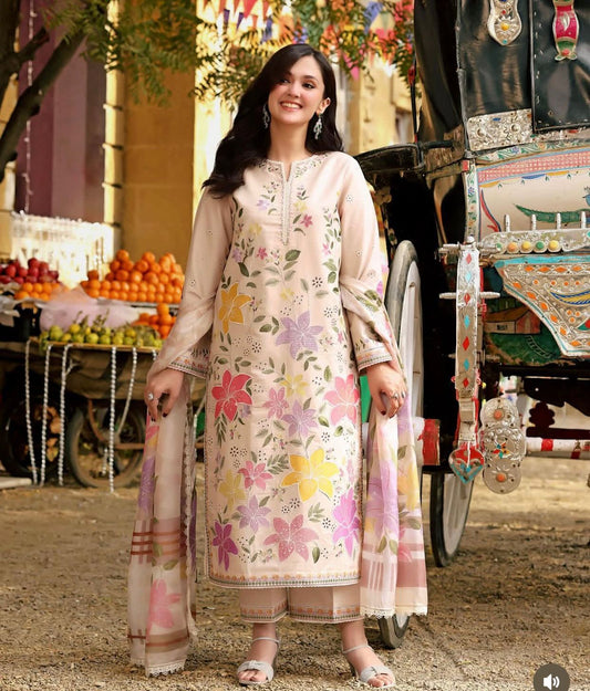 ANEELA's Lawn Embroidered 3 pcs
