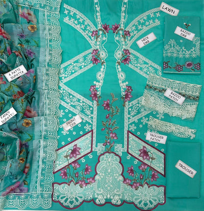 Elaaf Lawn Embroidered 3 Pcs