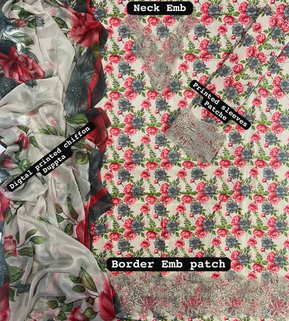 ZARA Lawn Embroidered 3 pcs