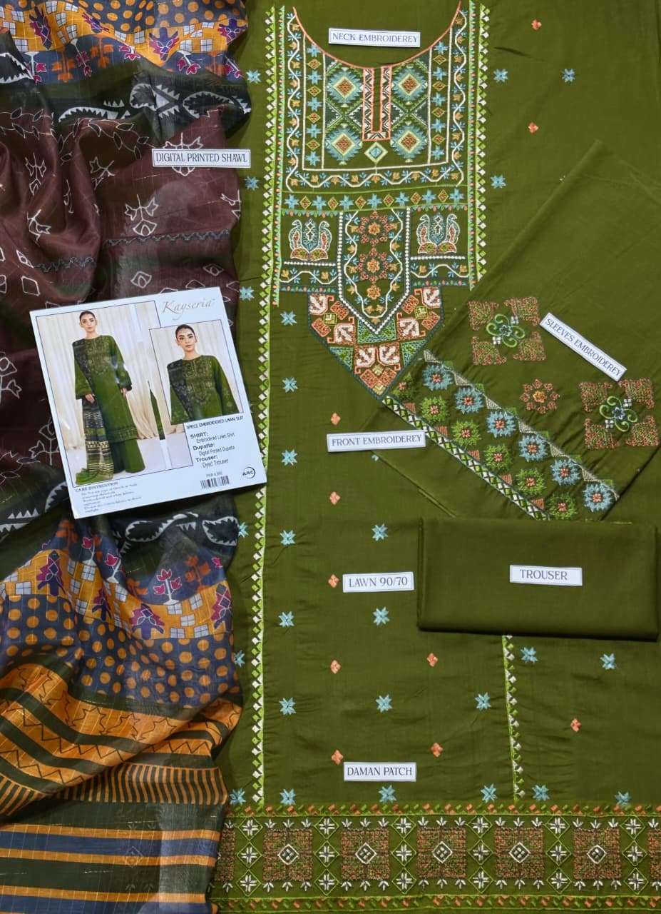 KAESERYA Lawn Embroidered 3 pcs