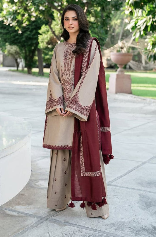 Khaddi  Lawn Embroidered 3 pcs