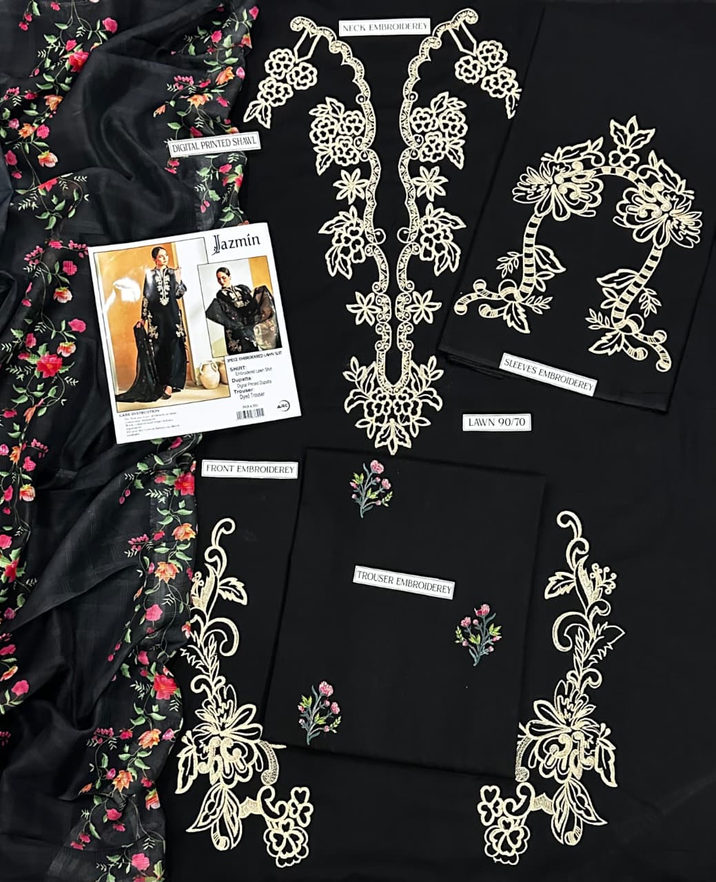 Jazmin Embroidered Lawn 3 pcs