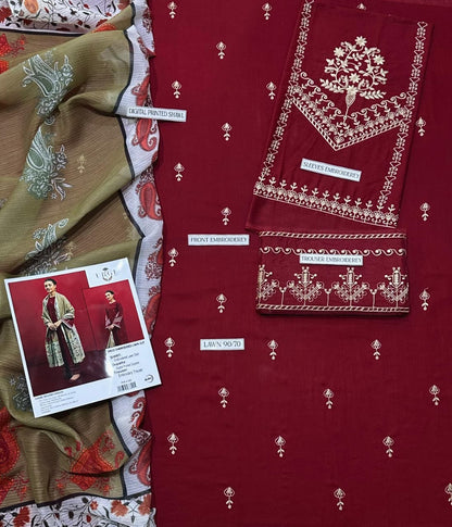 URGE Lawn Embroidered 3 pcs